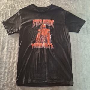 Step Inside Your Data It's futuristic Short Sleeve T-Shirt Black Size Medium